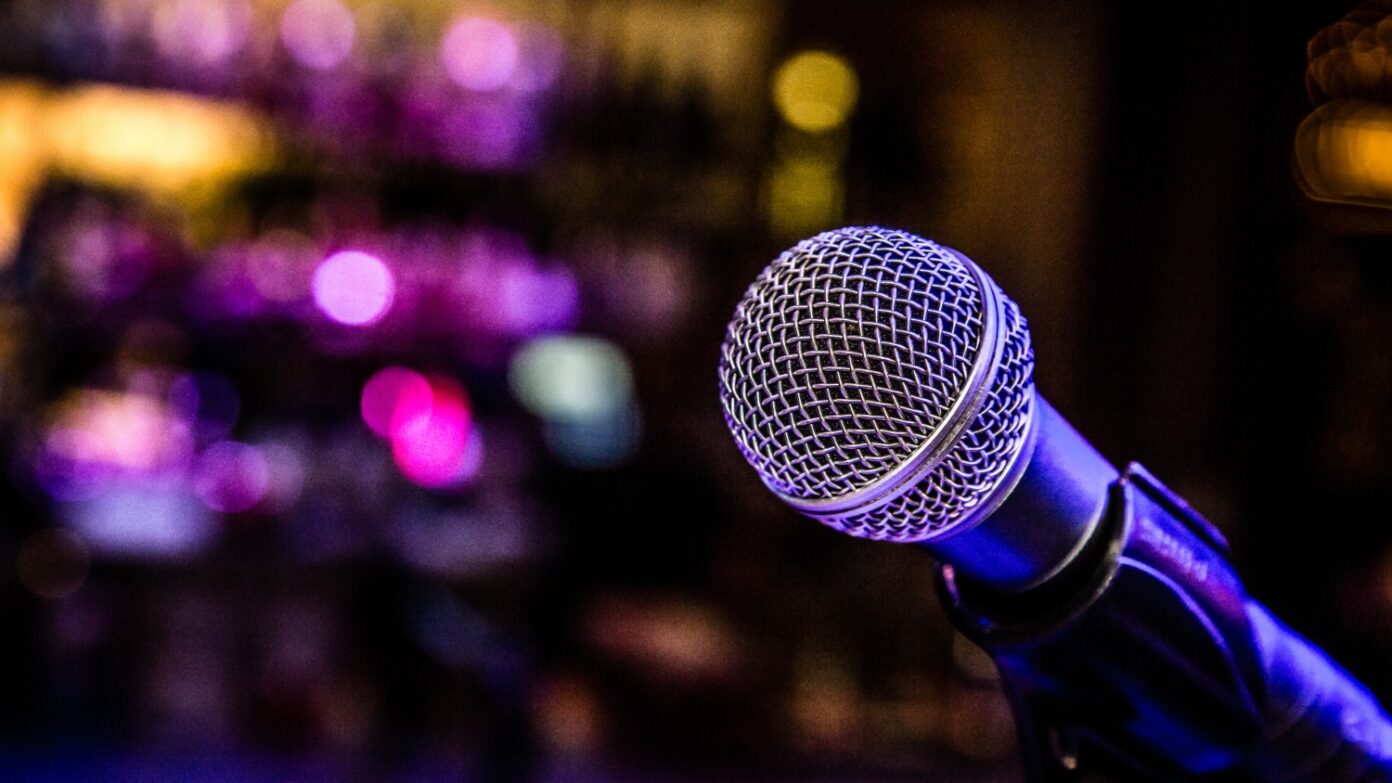 Close up of a microphone.