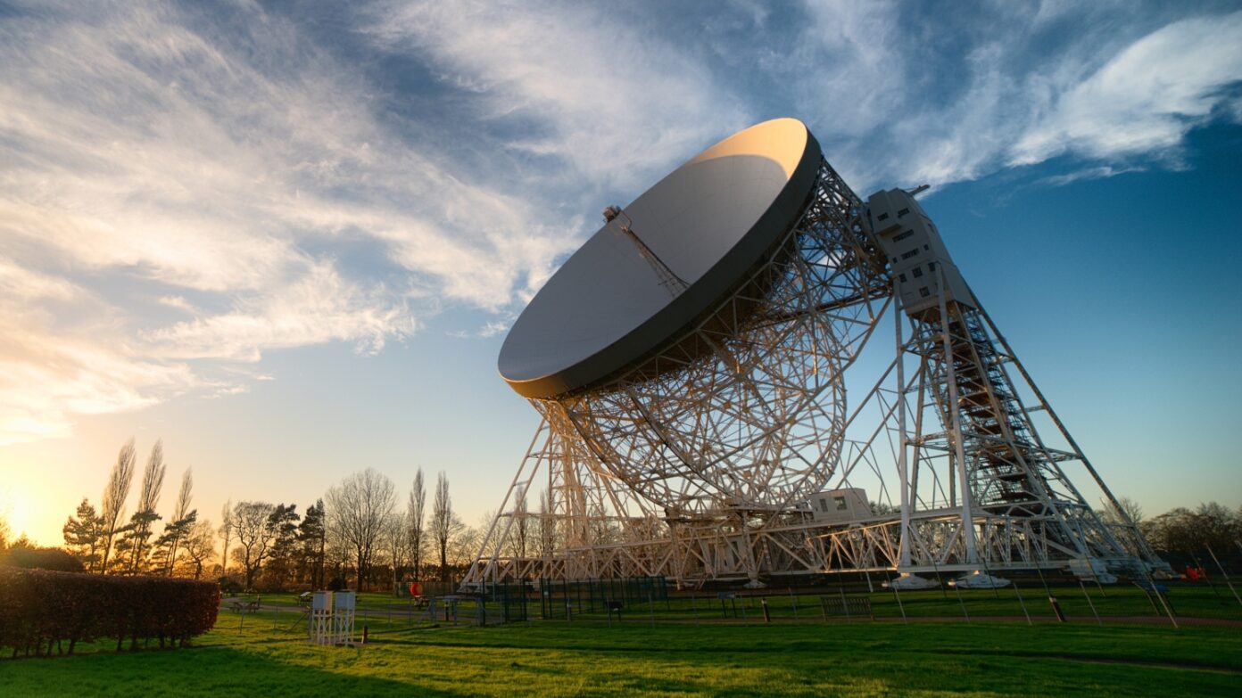 The Lovell Telescope at Jodrell Bank.